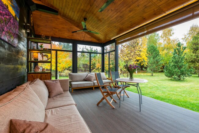 Outside patio, deck and seating area